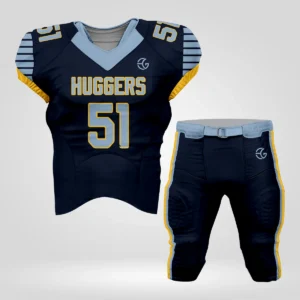Custom American football jersey and pants set, Huggers team, number 51