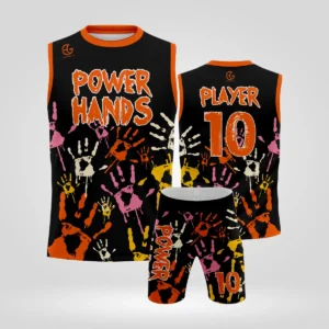 Power Hands custom 7v7 jersey front and back with handprint design