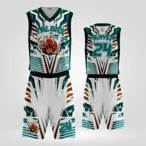 Custom basketball jersey front view with Talons team name and claw design